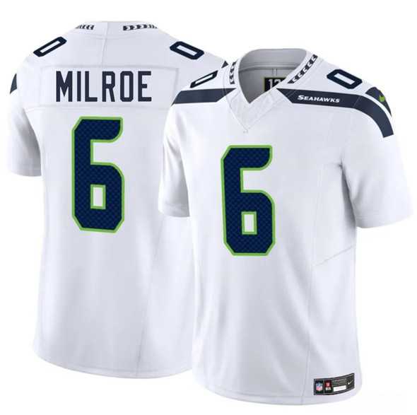 Men & Women & Youth Seattle Seahawks #6 Jalen Milroe White 2025 F.U.S.E. Vapor Limited Stitched Jersey